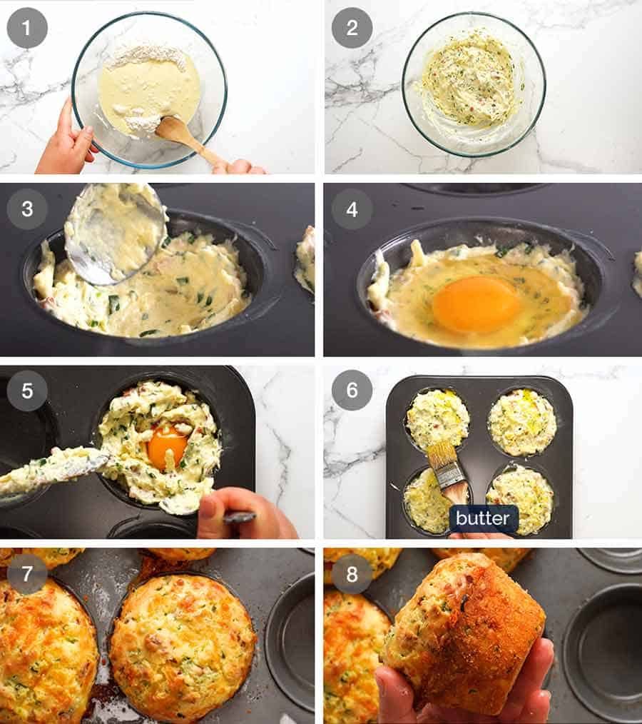 How to make Breakfast Muffins with a whole egg inside!