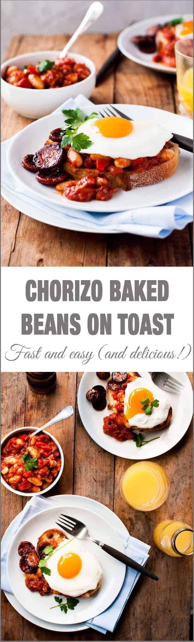 Chorizo and Tomato Beans on Toast - beans in a tomato sauce with chorizo mixed throughout. Something different for brekki this weekend!