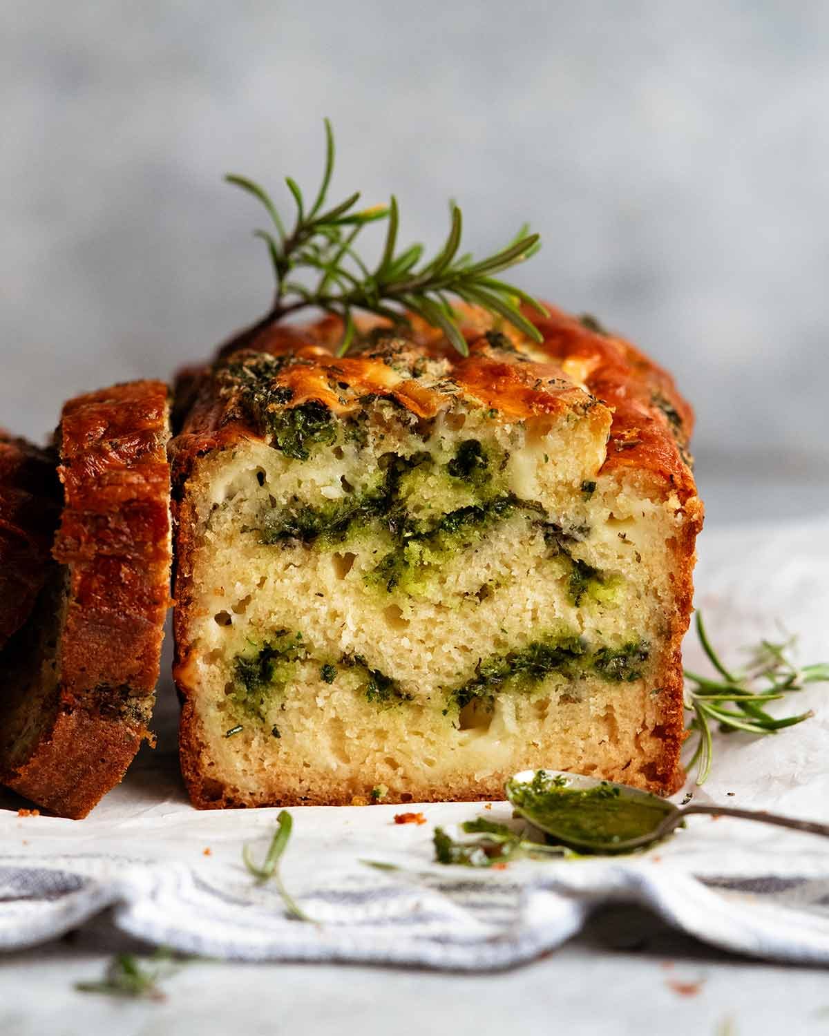 Cheese, herb and garlic quick bread