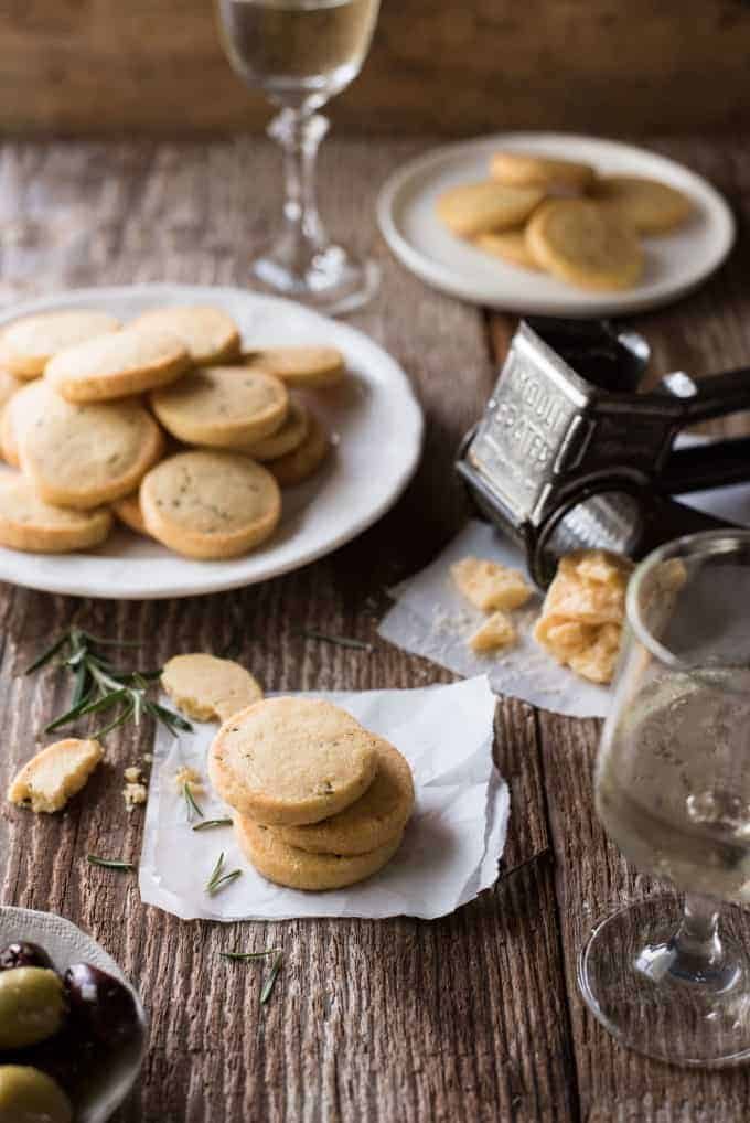 Parmesan Shortbread Biscuit - Butter, flour and parmesan (rosemary optional) is all you need to make these perfectly buttery, crumbly shortbread biscuits.