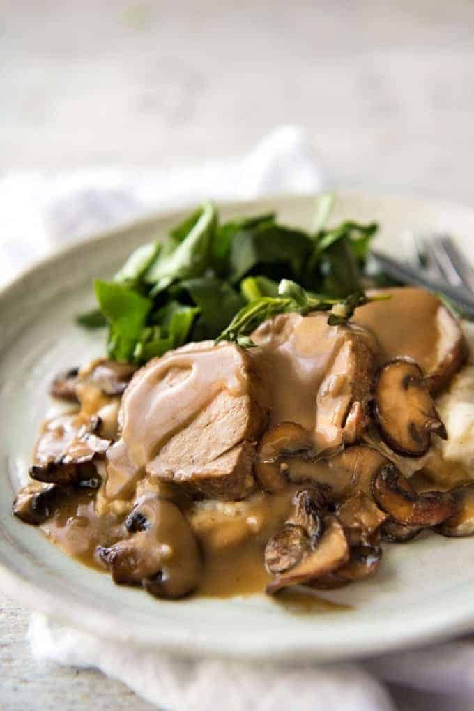 This Creamy Marsala Sauce is the most incredible sauce for pork tenderloin! recipetineats.com