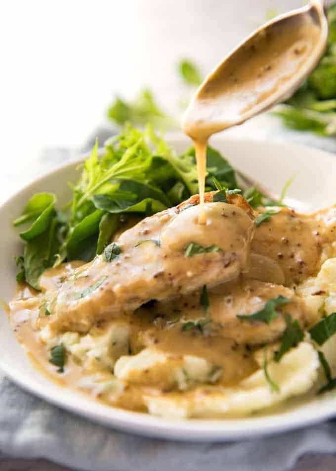 Honey Mustard Chicken - Chicken simmered in a homemade honey mustard sauce. Super easy, super fast! recipetineats.com