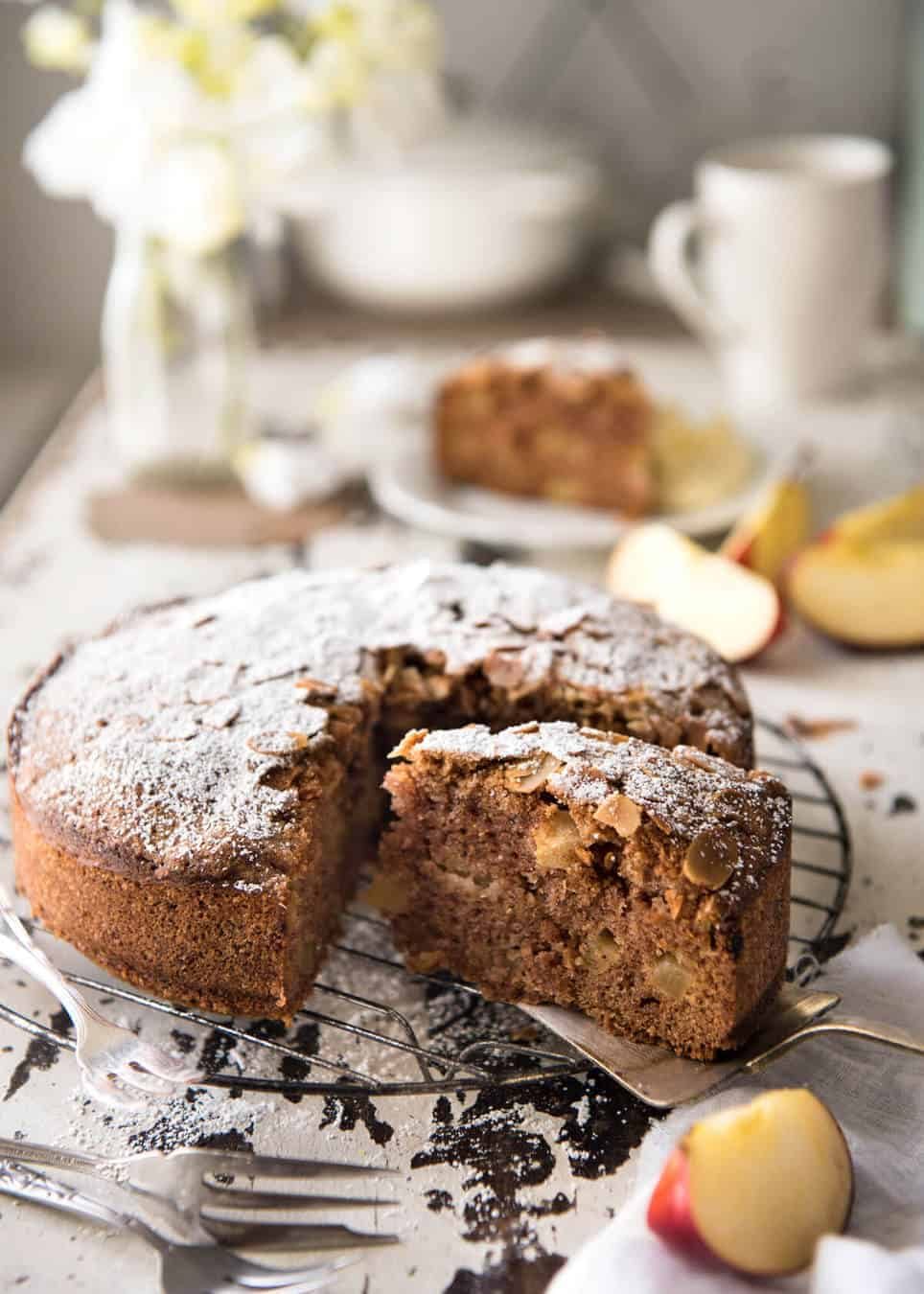 The BEST Apple Cake on the internet - very moist, perfectly spiced and so fast & easy to make. No mixer required, just a wooden spoon! Made with fresh apples. recipetineats.com