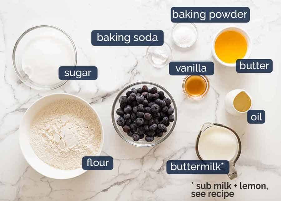 What you need for Blueberry Muffins