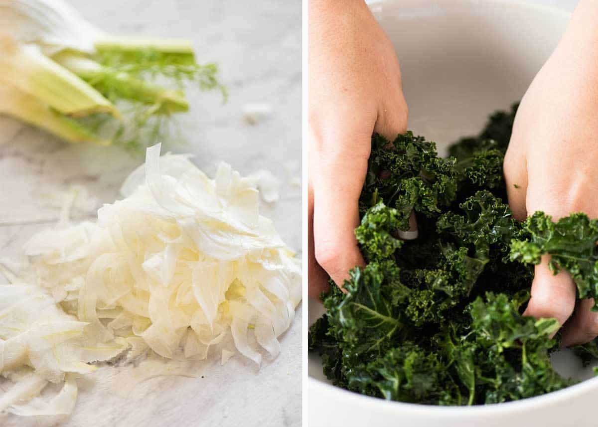 Fennel and kale for San Fran Chicken Salad recipetineats.com