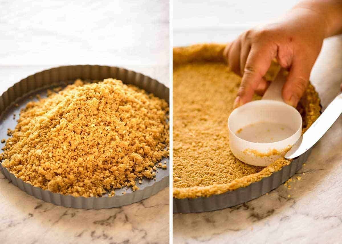 A sinfully decadent Salted Caramel Tart with a creamy soft salted caramel filling topped with luxurious chocolate ganache. Just SIX ingredients! www.recipetineats.com