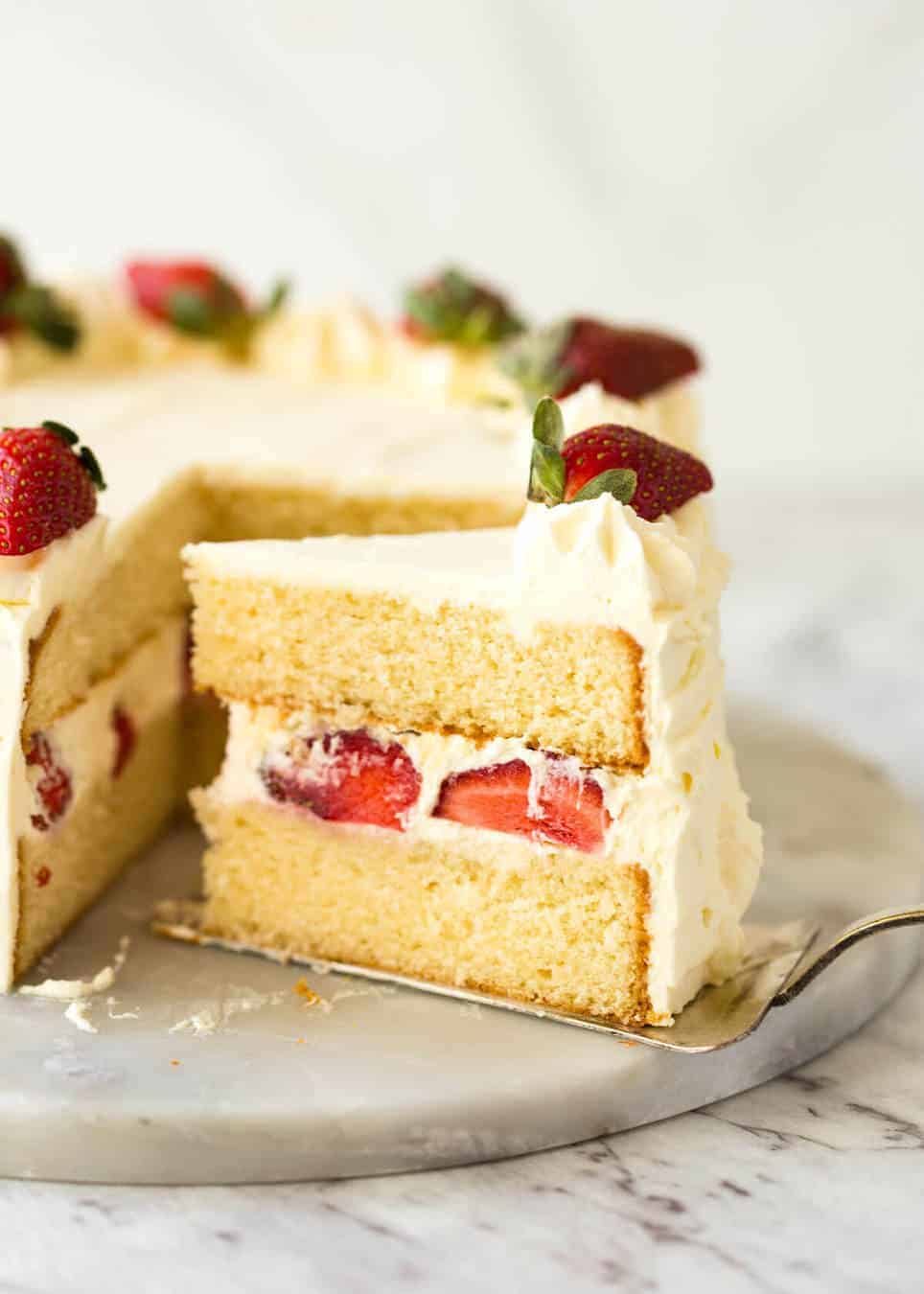 An exceptional, classic Vanilla Sponge Cake. Tender crumb, moist, keeps well for 3 days. A Cooks' Illustrated recipe. recipetineats.com