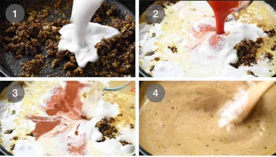 Preparation steps for Coconut Curry with Lentils & Pumpkin