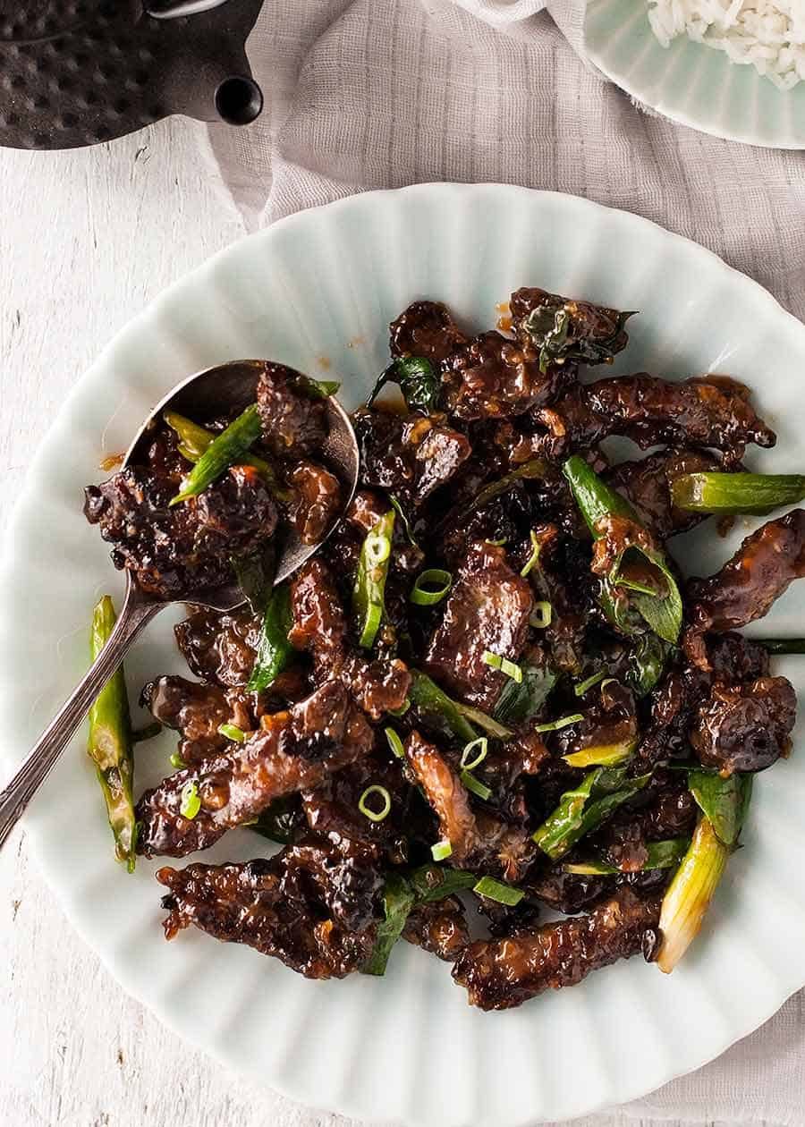 Sticky crispy Mongolian Beef