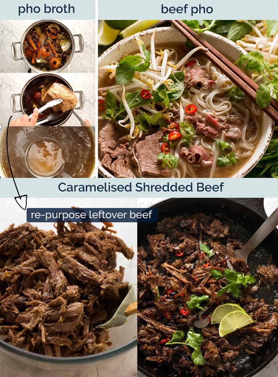 Leftover beef from Pho for Vietnamese Shredded Beef