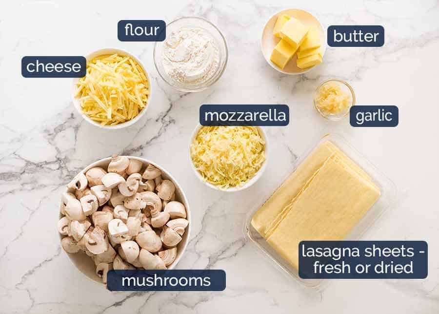 Ingredients for Chicken Lasagna