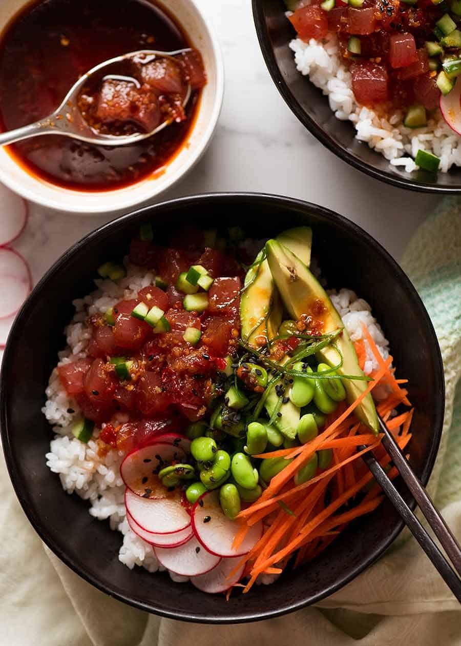 Overhead photo of Poke Bowl