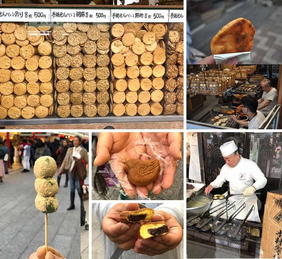 Asakusa Japanese street food snacks