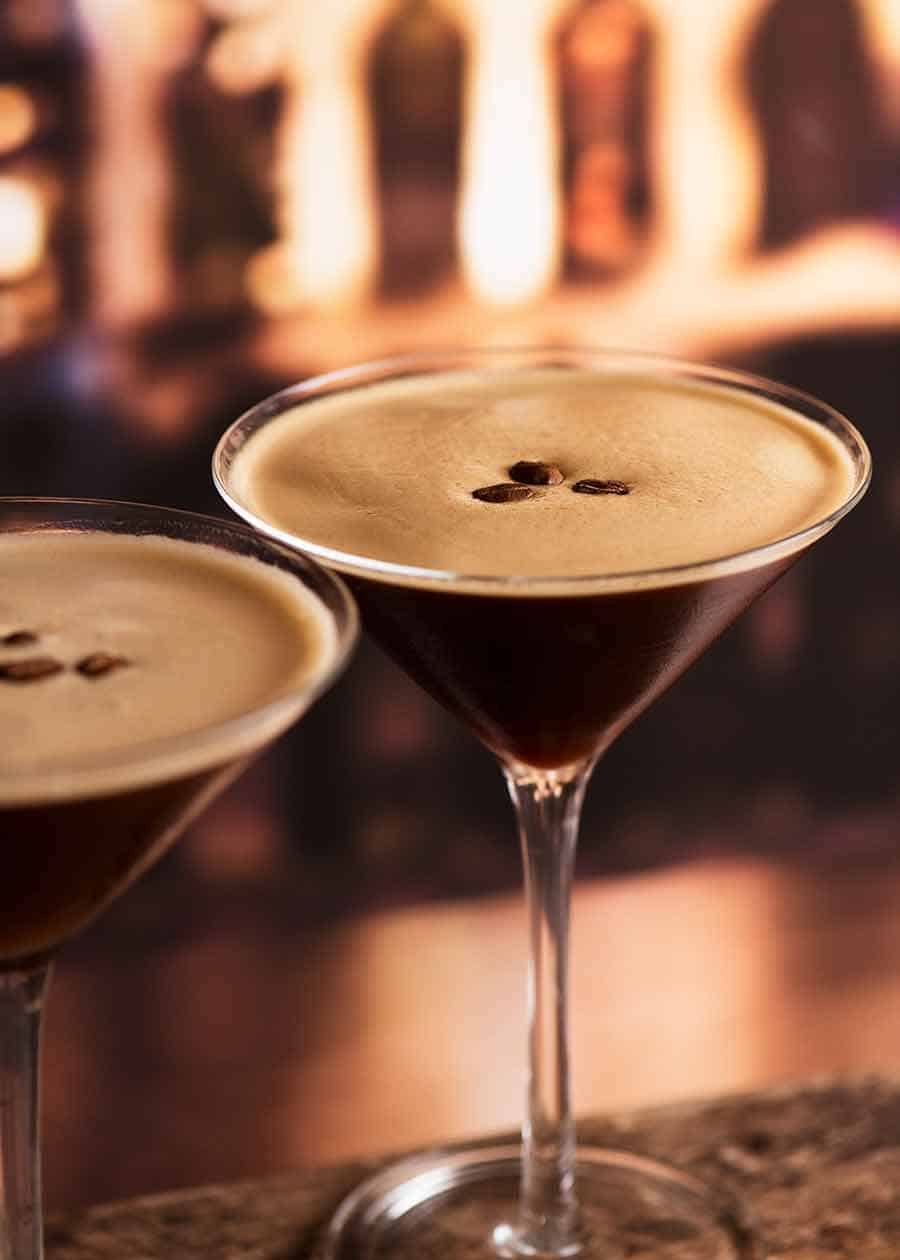 Espresso Martinis in a bar