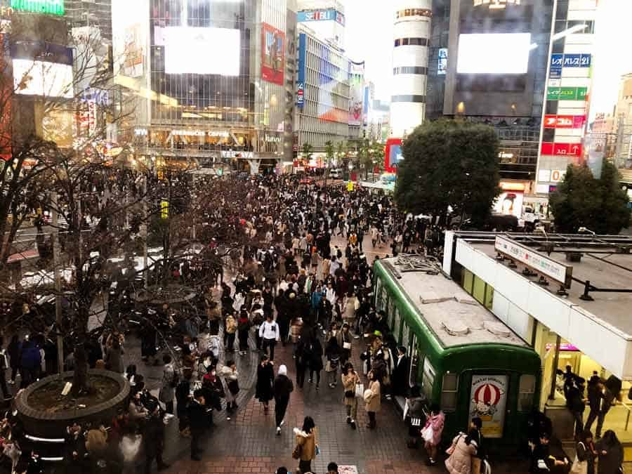 Shibuya famous busy intersection