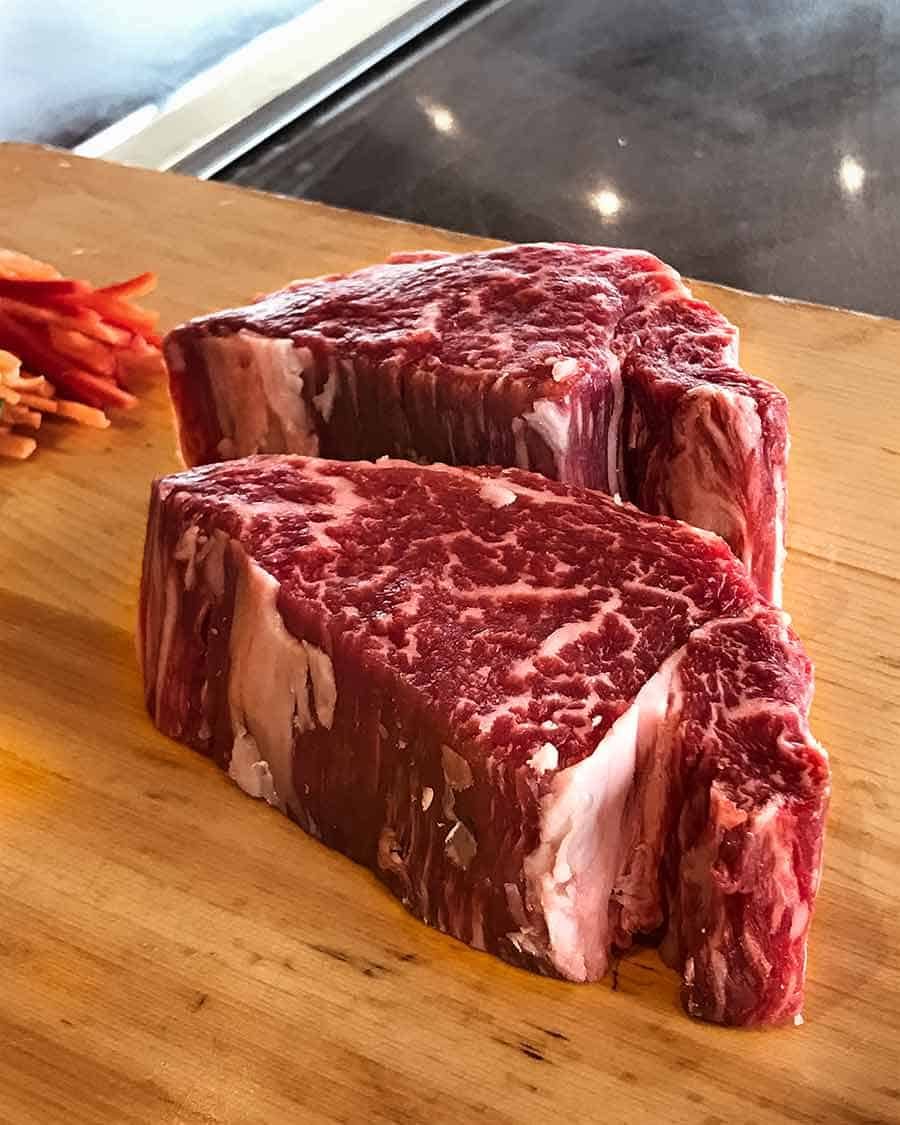 Raw wagyu beef in Tokyo
