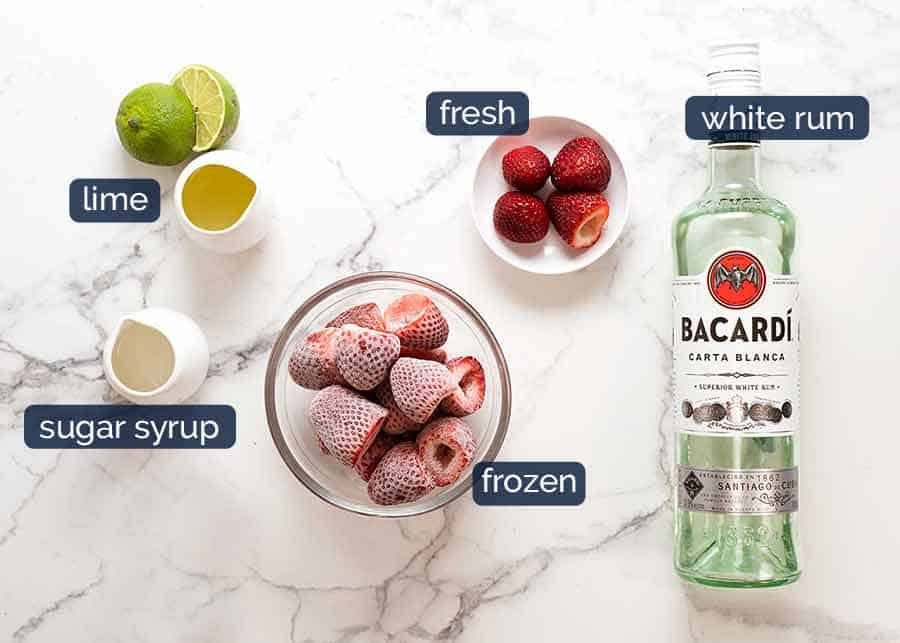 What goes in Frozen Strawberry Daiquiris