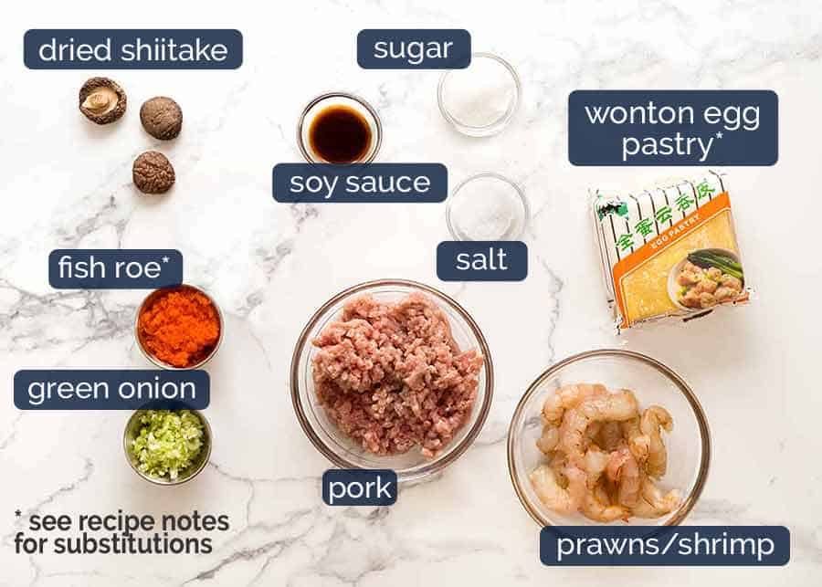 Siu Mai - Chinese Steamed Dumplings ingredients
