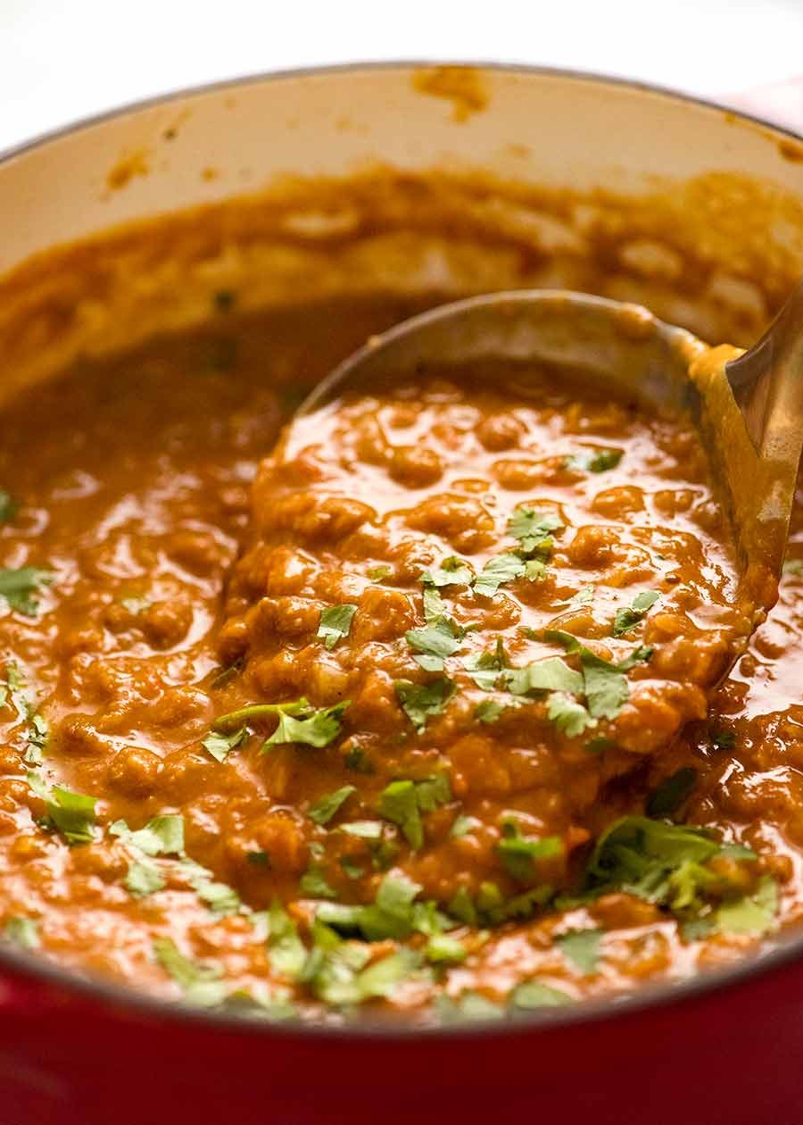 Close up of Lentil Curry, the most amazing simple lentil recipe in the world!