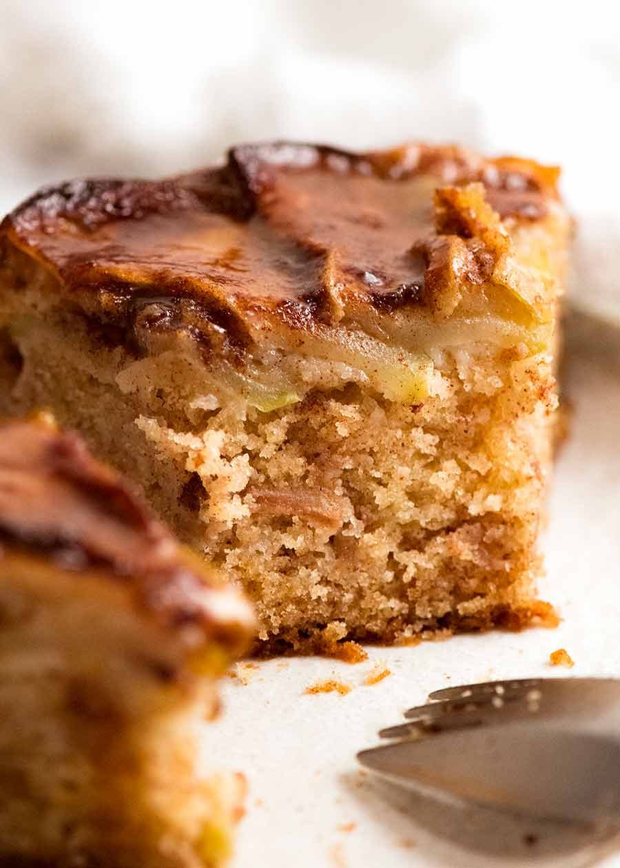 Close up showing inside of Cinnamon Apple Teacake