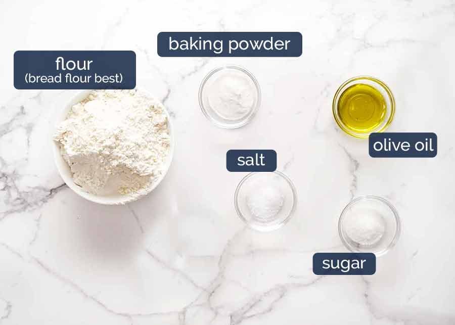 What goes in no yeast pizza dough