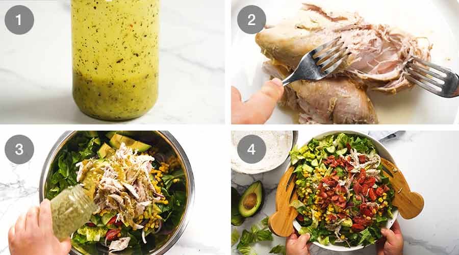 How to make Chicken salad with herb and garlic dressing