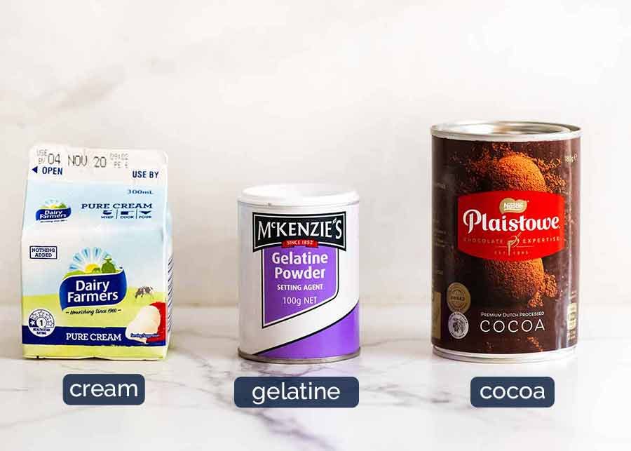 Chocolate Mirror Glaze ingredients