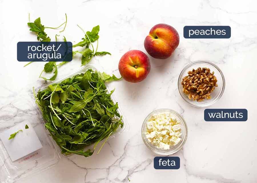 Peach Salad ingredients