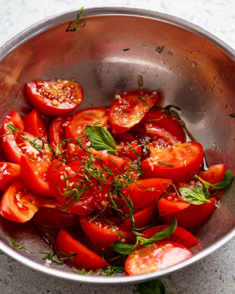 My favourite Tomato Salad in a bowl
