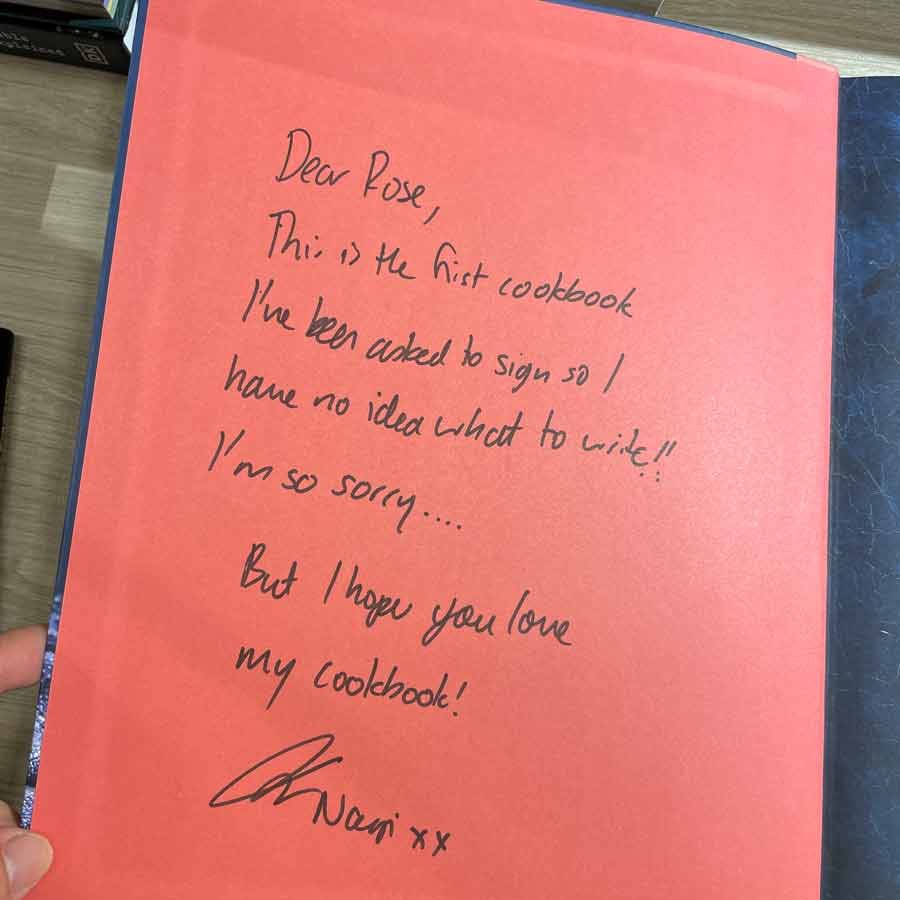 First cookbook Nagi asked to sign