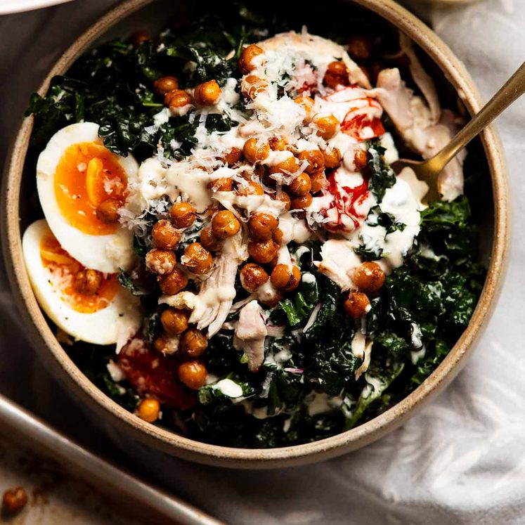 Bowl of Chicken Kale salad