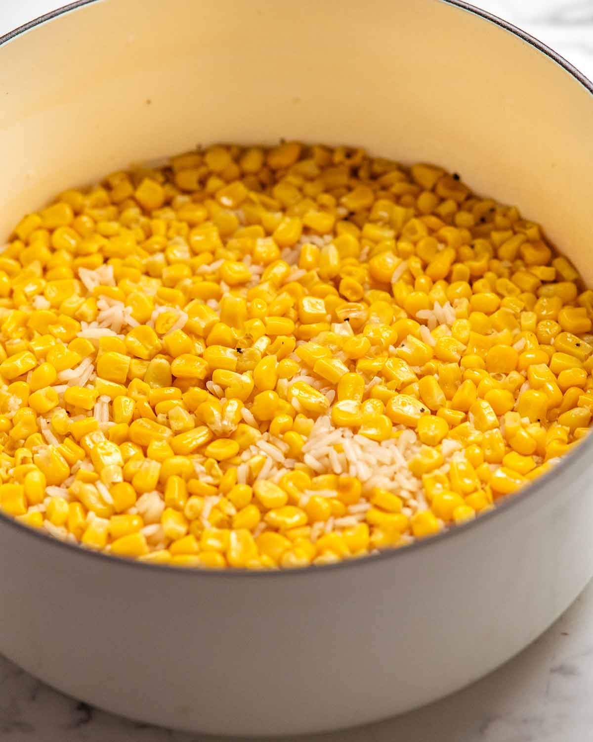 Making Hot Buttered Corn Rice
