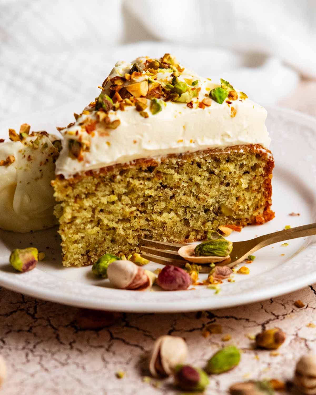Slice of Pistachio cake