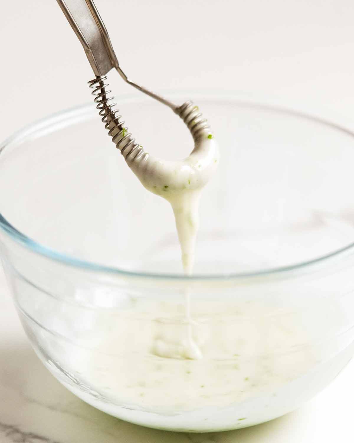 Lime drizzle for mango bars